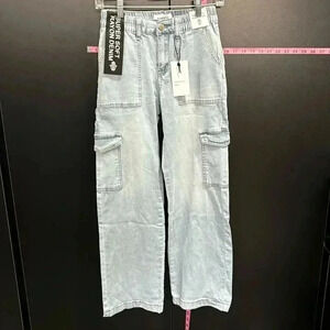 Bamboo Cargo Light Wash High rise denim, super soft